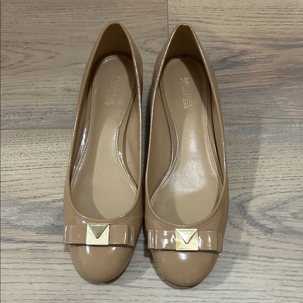 Michael Kors Tan Flats with Gold Accent
